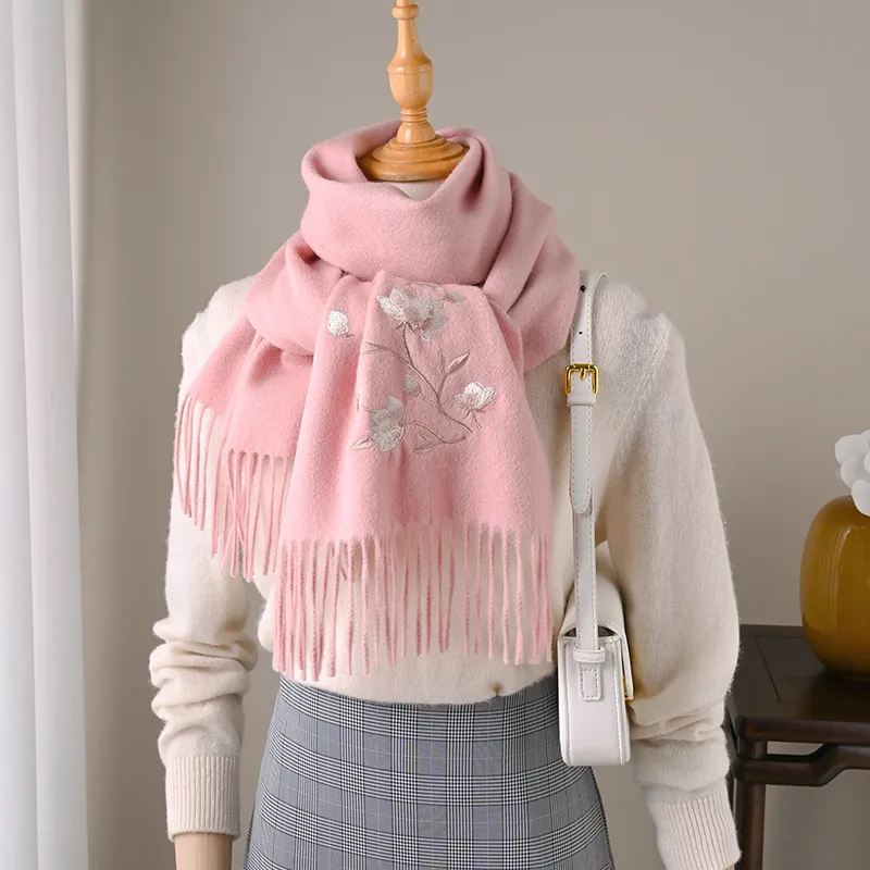Hang Silk Road Sheep Wool Knit Scarves Women's-7
