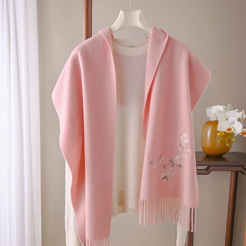 Hang Silk Road Sheep Wool Knit Scarves Women's-5