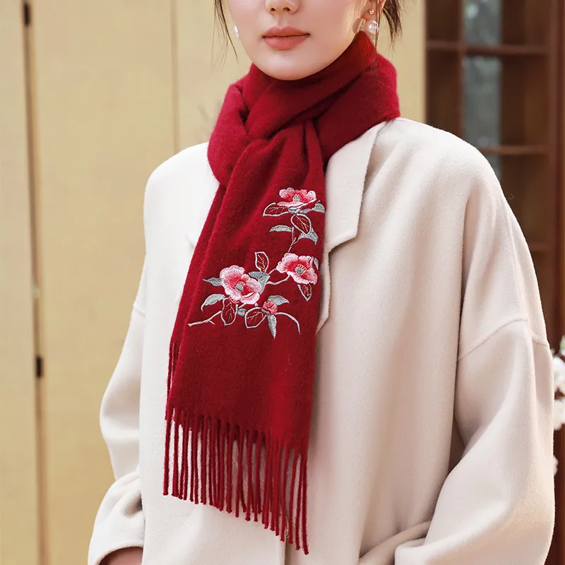 Hang Silk Road Wool Knit Scarves Women's-5