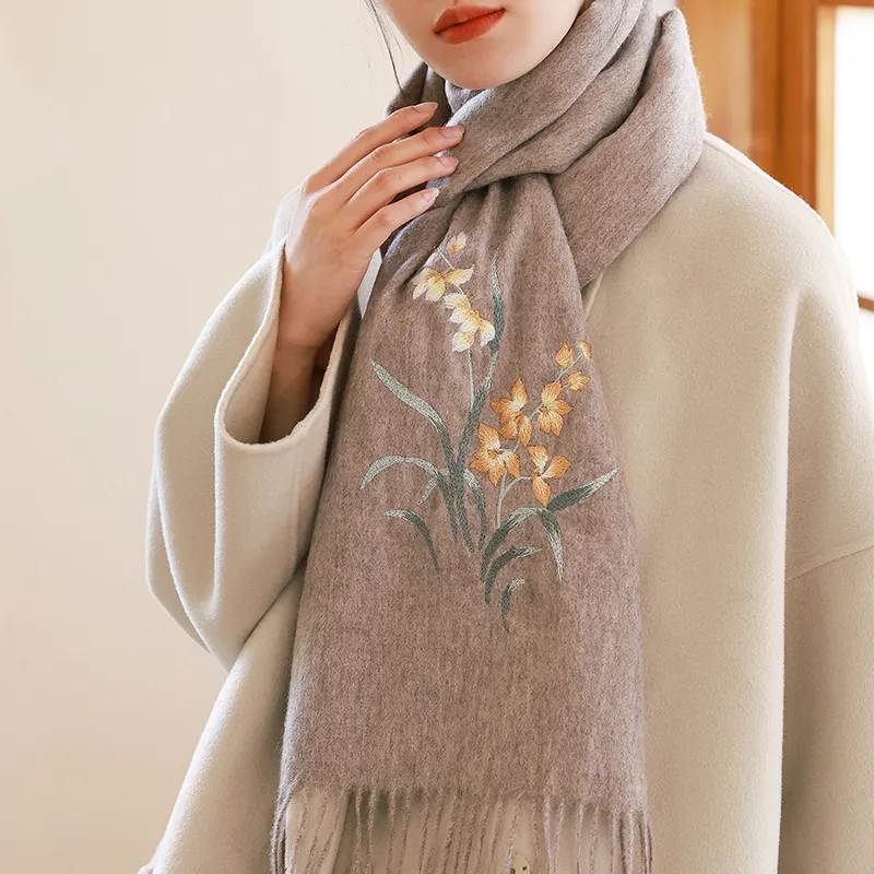 Hang Silk Road Wool Knit Scarves Women's-8