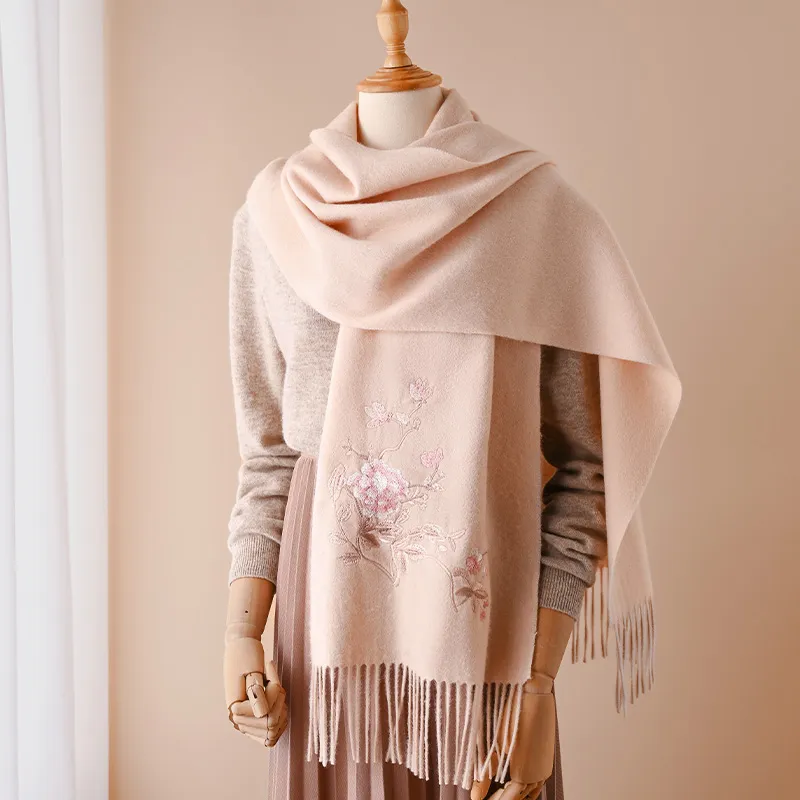 Hang Silk Road 100% Sheep Wool Knit Scarves Women's-1