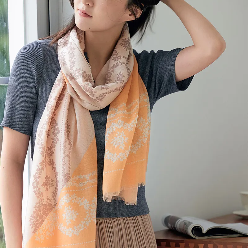 Hang Silk Road Sheep Wool Knit Scarves Women's-4