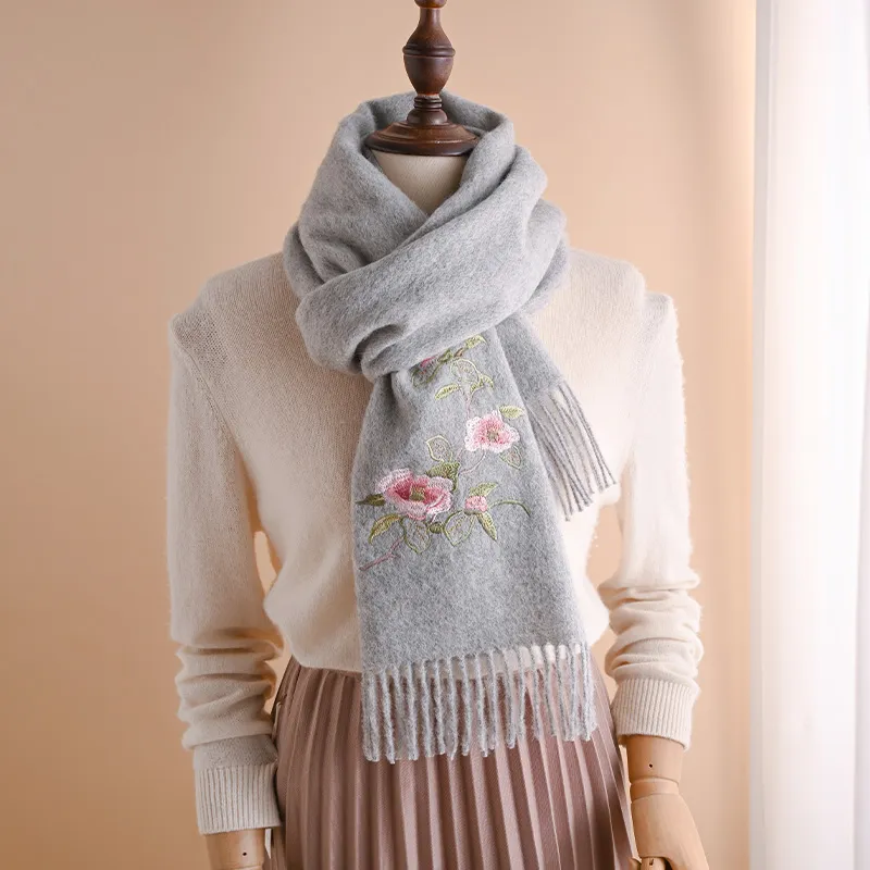 Hang Silk Road Wool Knit Scarves Women's-3