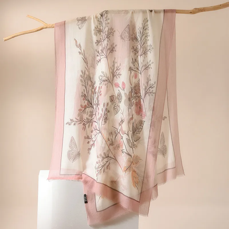 Hang Silk Road Silk Scarves Women's Pink-4