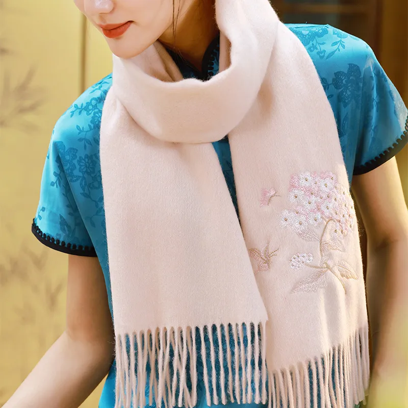 Hang Silk Road 100% Sheep Wool Knit Scarves Women's-1