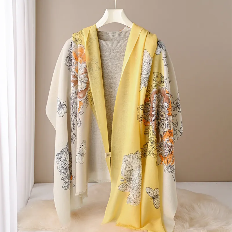 Hang Silk Road Sheep Wool Knit Scarves Women's-4