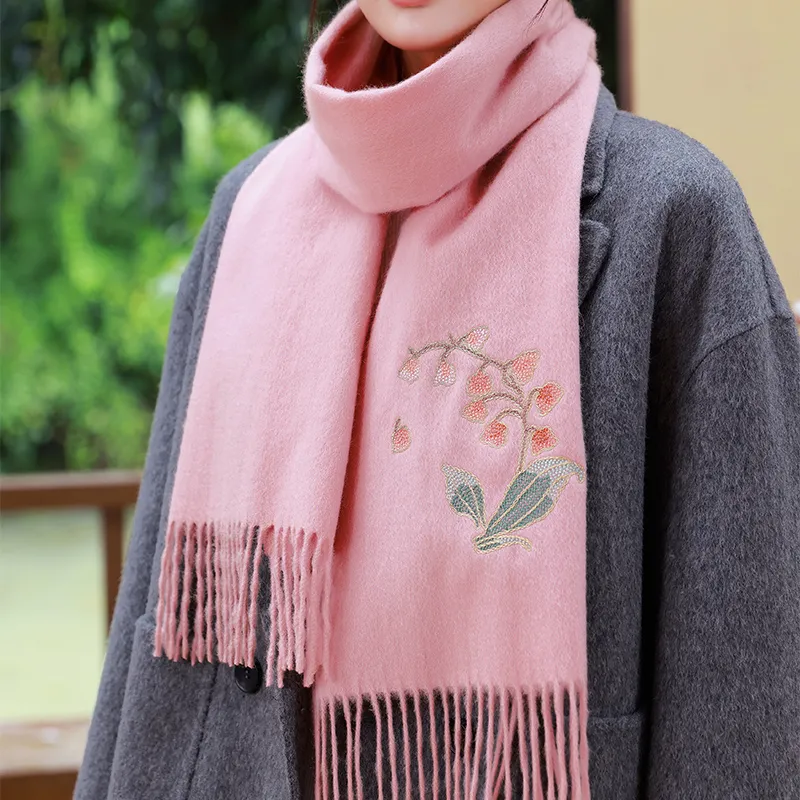 Hang Silk Road 100% Sheep Wool Knit Scarves Women's-4