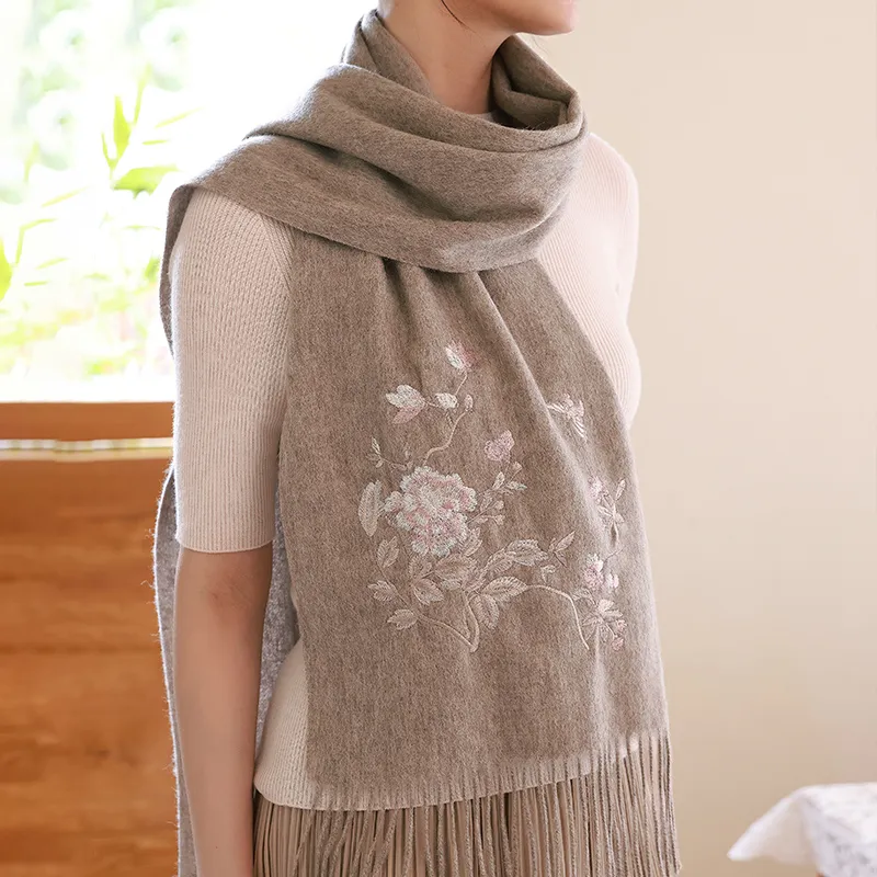 Hang Silk Road 100% Sheep Wool Knit Scarves Women's-9