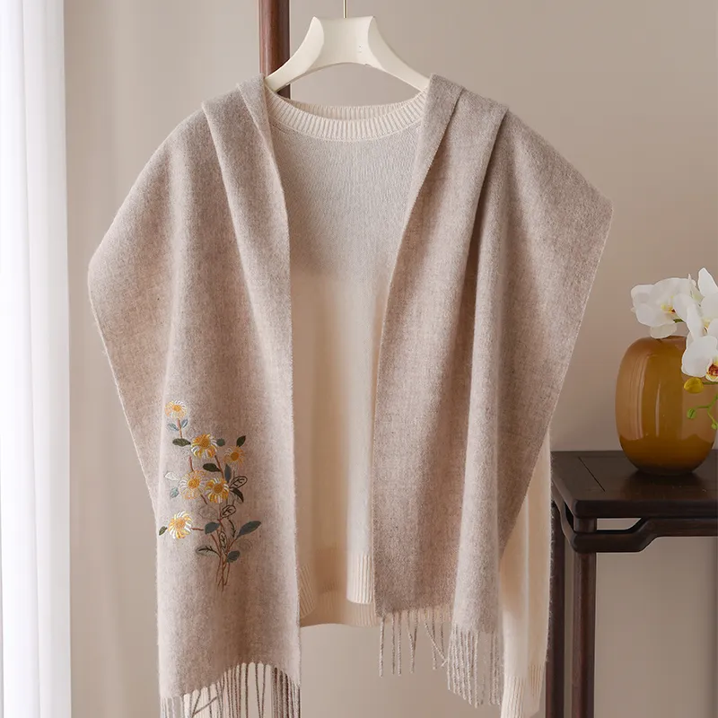 Hang Silk Road 100% Sheep Wool Knit Scarves Women's-1