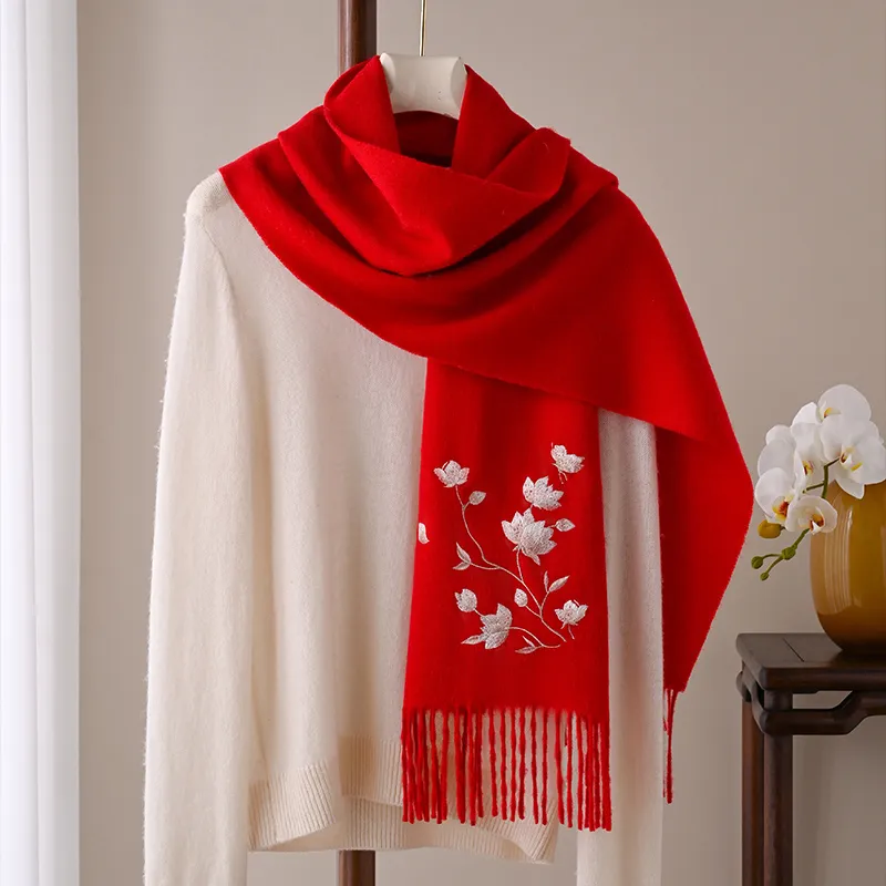 Hang Silk Road Sheep Wool Knit Scarves Women's-9