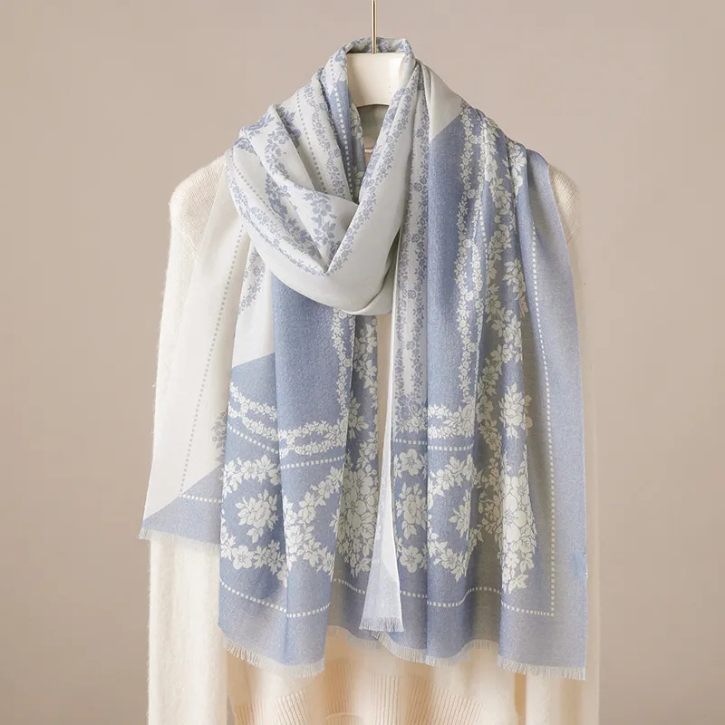 Hang Silk Road Sheep Wool Knit Scarves Women's-1
