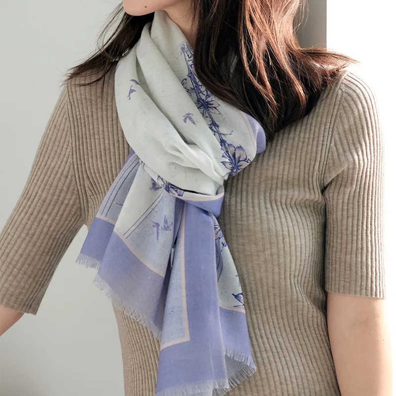 Hang Silk Road Sheep Wool Knit Scarves Women's-8