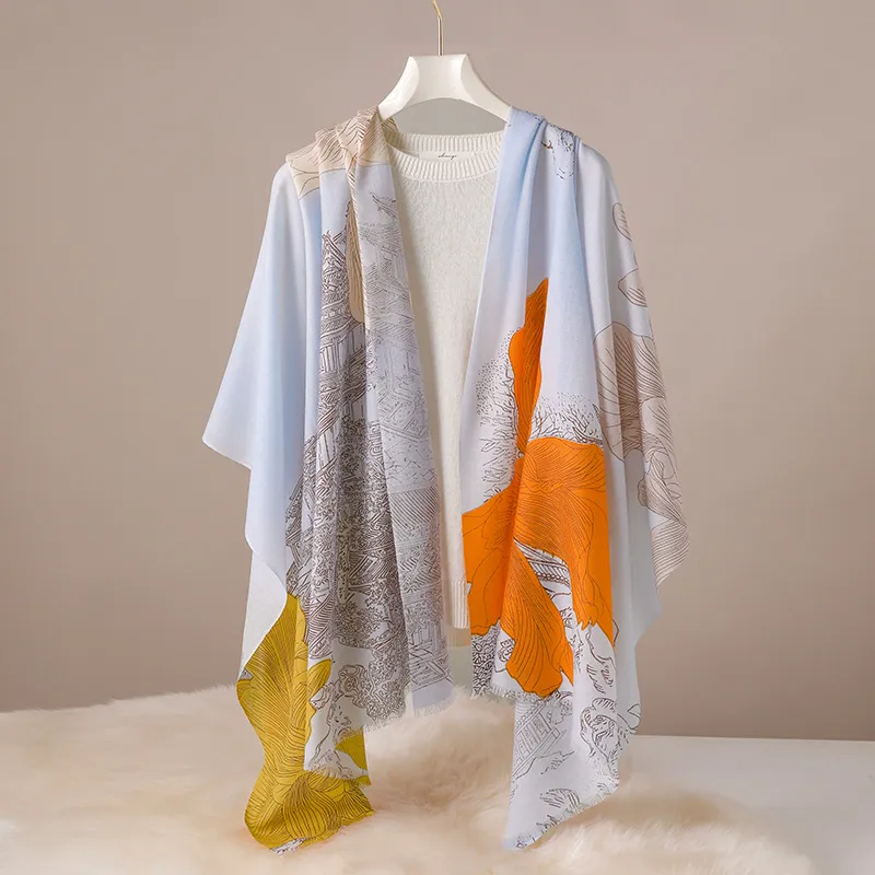 Hang Silk Road 100% Sheep Wool Knit Scarves Women's-6