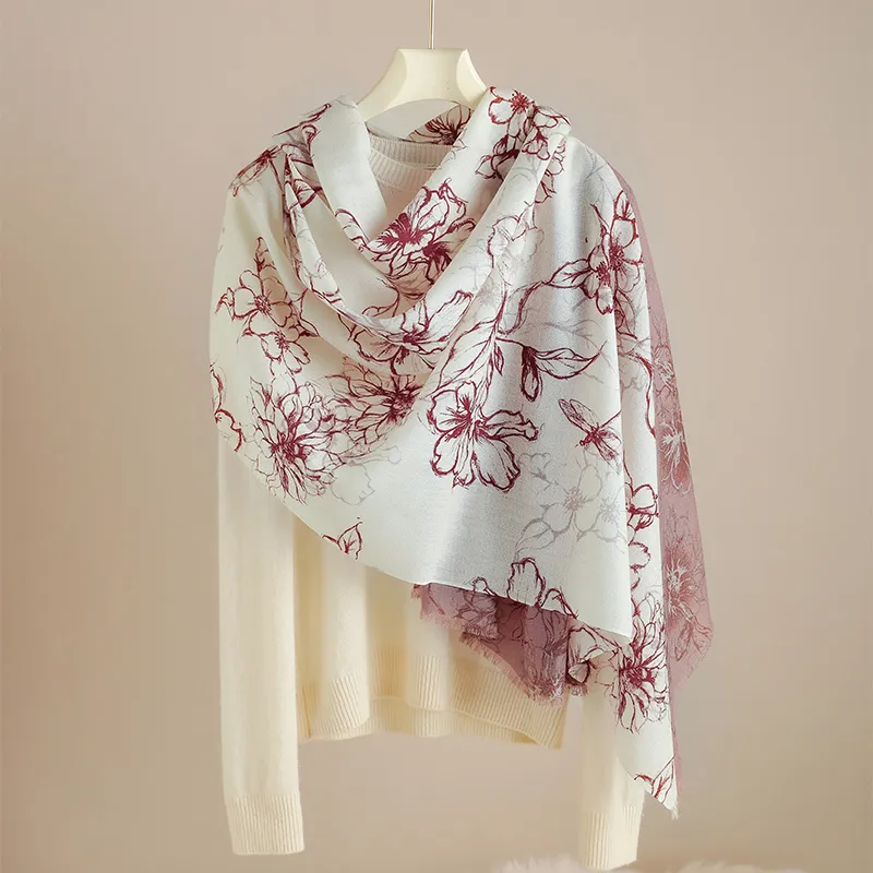Hang Silk Road Sheep Wool Knit Scarves Women's-3