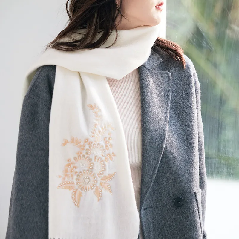 Hang Silk Road 100% Sheep Wool Knit Scarves Women's-1