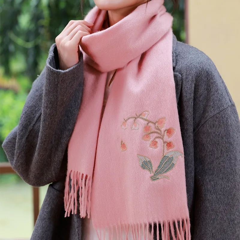 Hang Silk Road 100% Sheep Wool Knit Scarves Women's-3