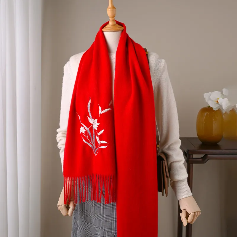 Hang Silk Road 100% Sheep Wool Knit Scarves Women's-16