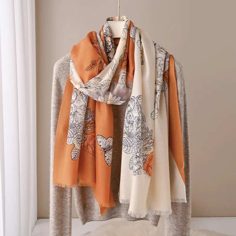 Hang Silk Road Sheep Wool Knit Scarves Women's-1