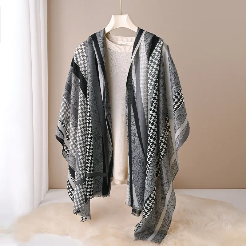 Hang Silk Road 100% Sheep Wool Knit Scarves Women's-6