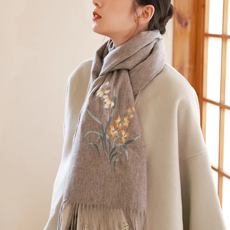 Hang Silk Road Wool Knit Scarves Women's-7