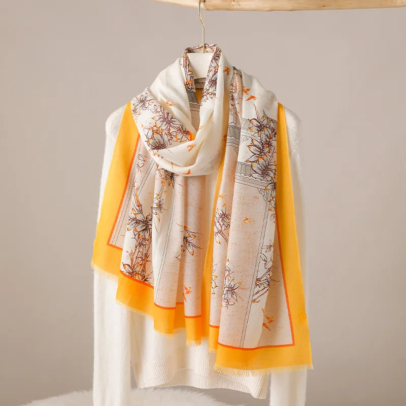Hang Silk Road Sheep Wool Knit Scarves Women's-10
