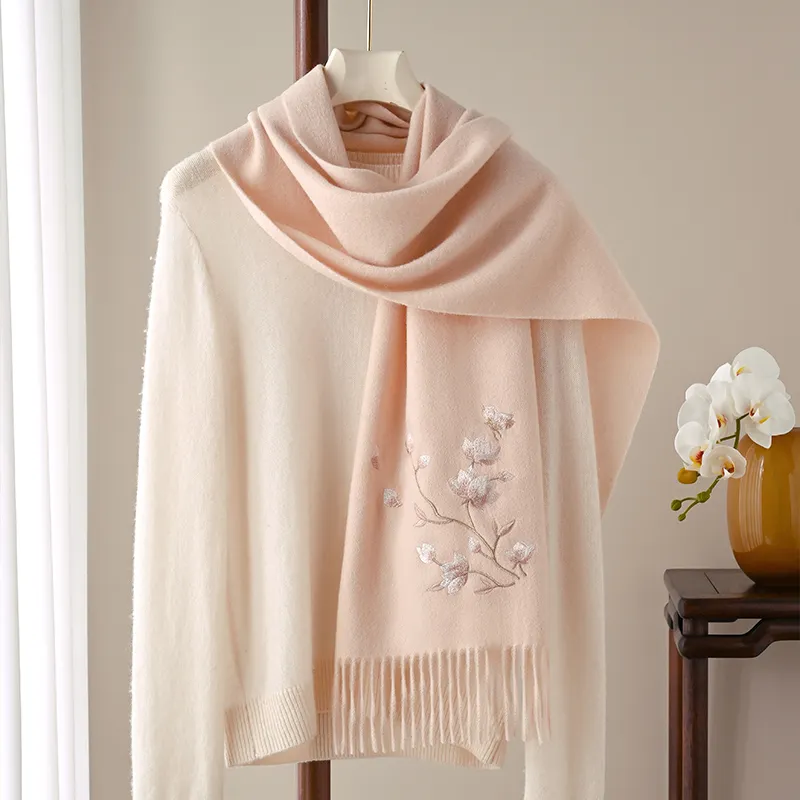 Hang Silk Road Sheep Wool Knit Scarves Women's-1