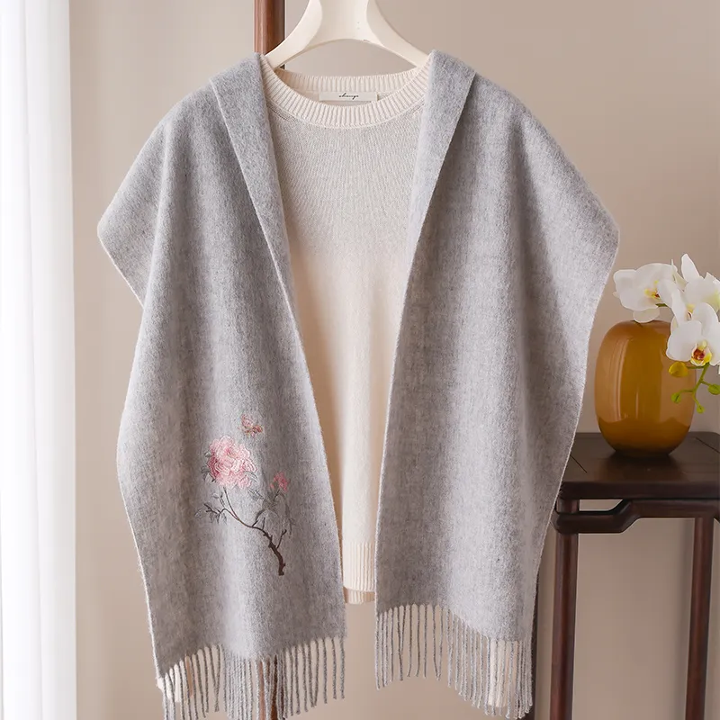 Hang Silk Road 100% Sheep Wool Knit Scarves Women's-6