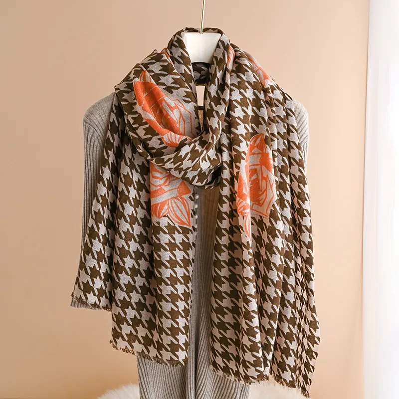 Hang Silk Road 100% Sheep Wool Knit Scarves Women's-7