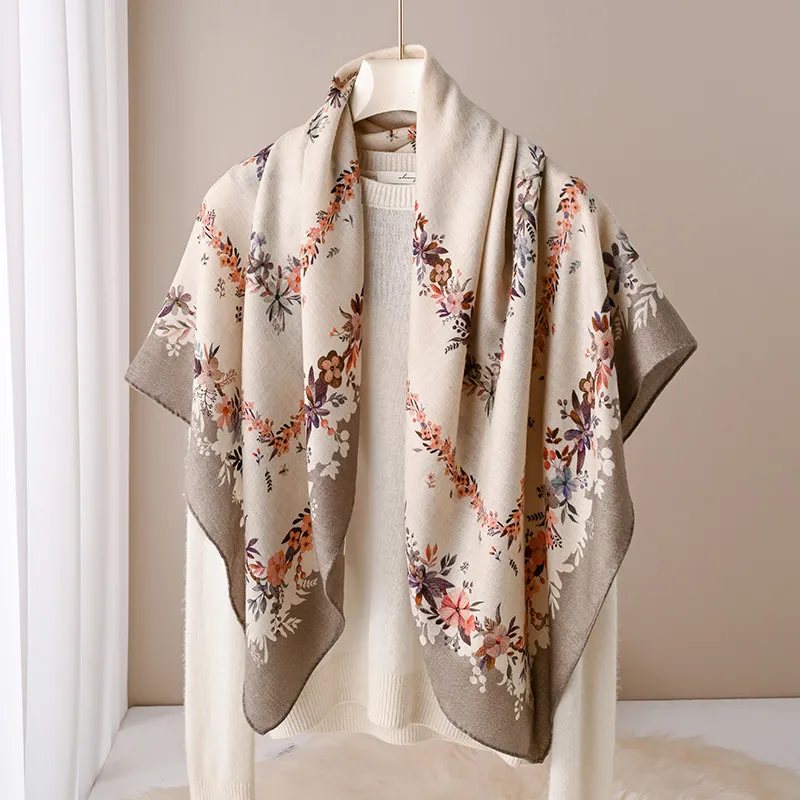 Hang Silk Road 100% Sheep Wool Knit Scarves Women's-3