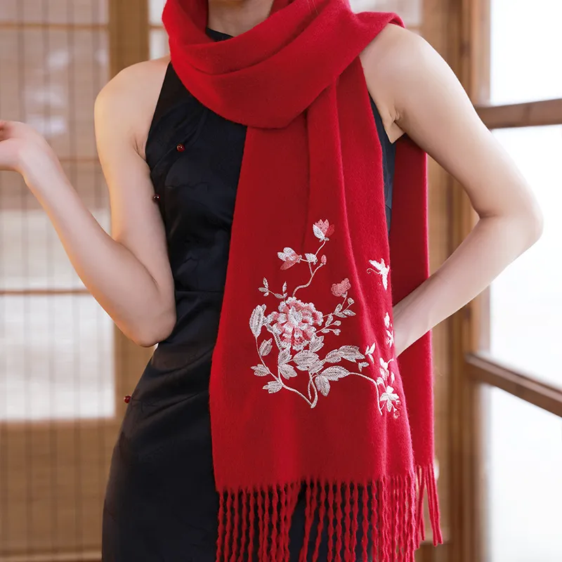 Hang Silk Road 100% Sheep Wool Knit Scarves Women's-4