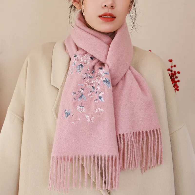 Hang Silk Road 100% Sheep Wool Knit Scarves Women's-11