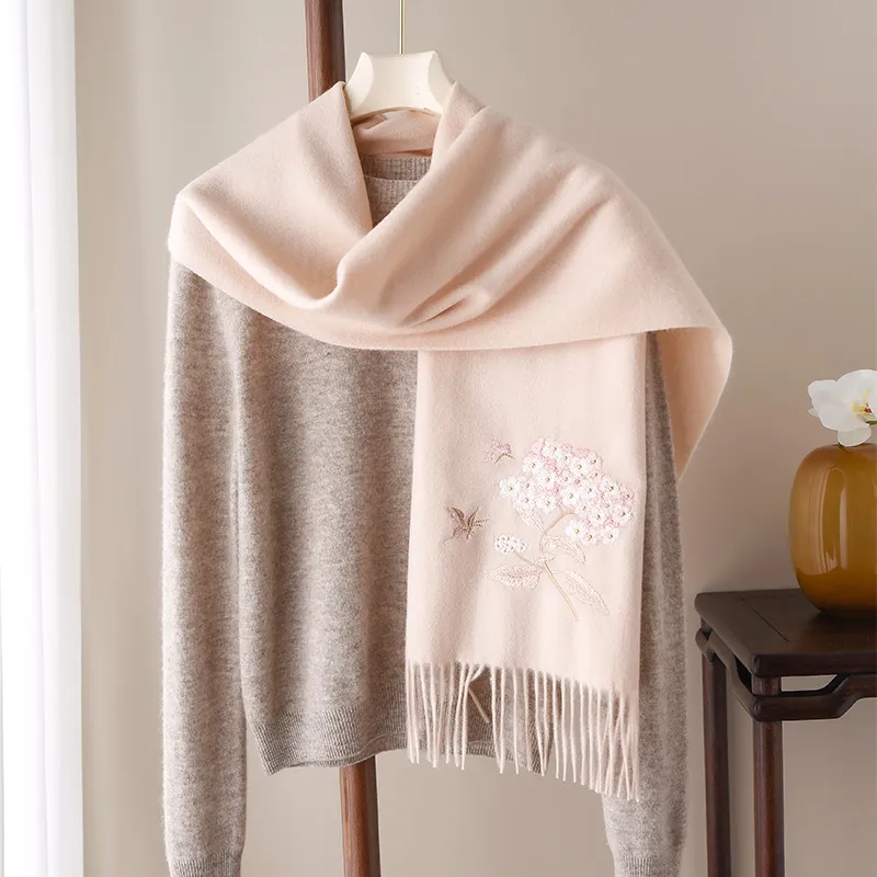 Hang Silk Road 100% Sheep Wool Knit Scarves Women's-2