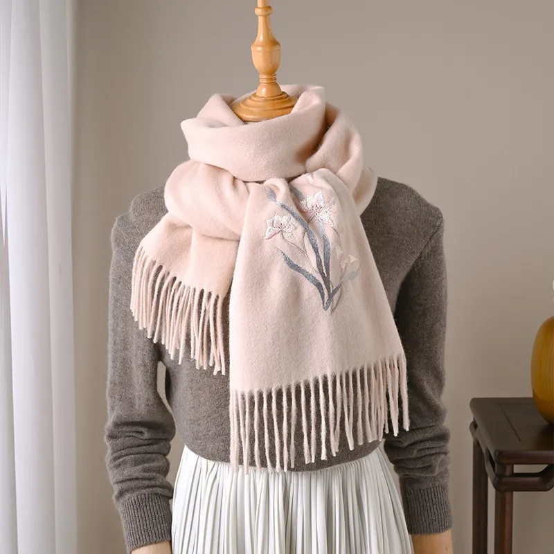 Hang Silk Road 100% Sheep Wool Knit Scarves Women's-5