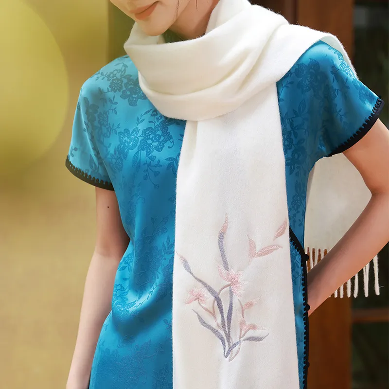 Hang Silk Road 100% Sheep Wool Knit Scarves Women's-1