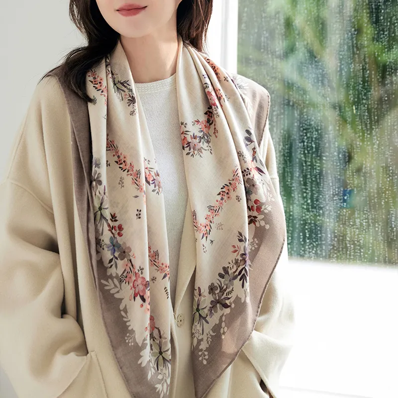 Hang Silk Road 100% Sheep Wool Knit Scarves Women's-4