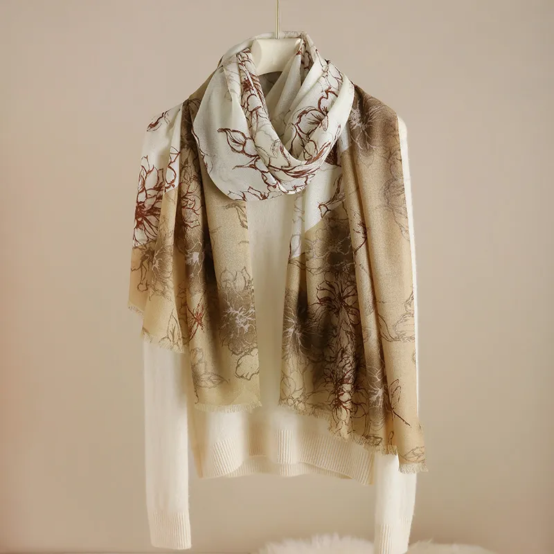 Hang Silk Road Sheep Wool Knit Scarves Women's-7