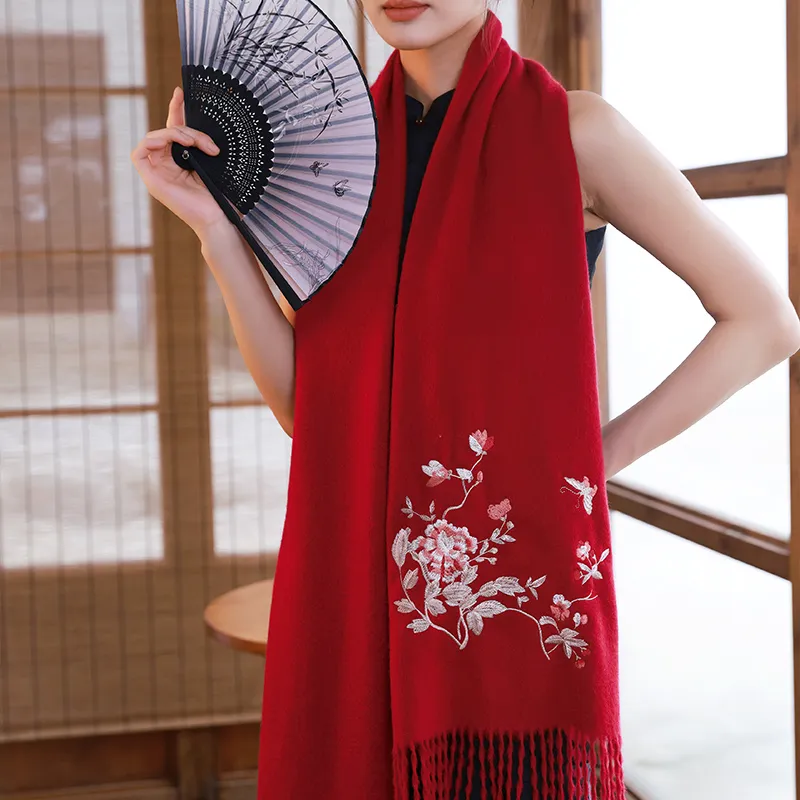 Hang Silk Road 100% Sheep Wool Knit Scarves Women's-6