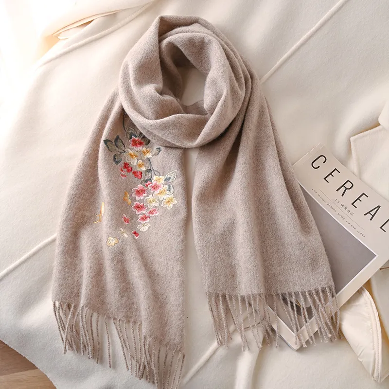 Hang Silk Road Sheep Wool Knit Scarves Women's-6
