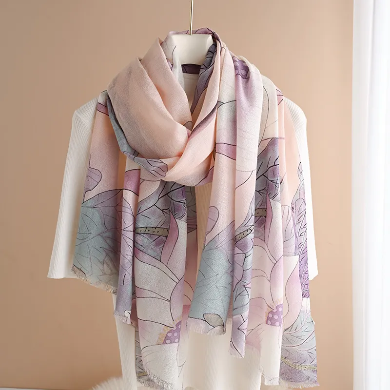 Hang Silk Road 100% Sheep Wool Knit Scarves Women's-1