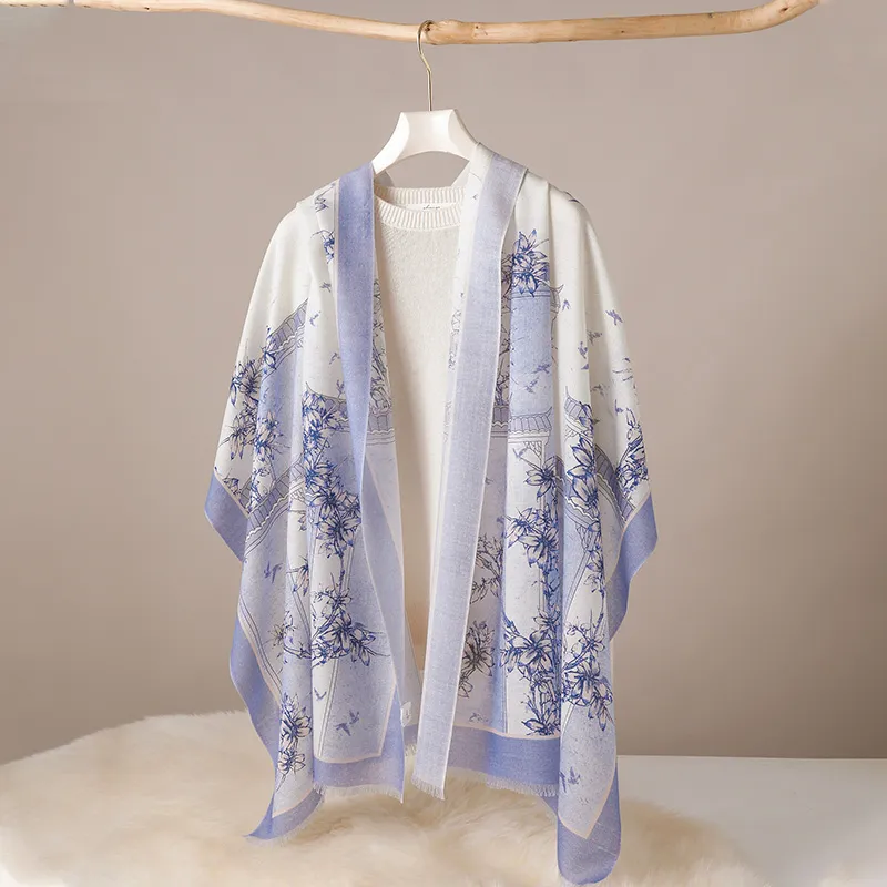 Hang Silk Road Sheep Wool Knit Scarves Women's-5