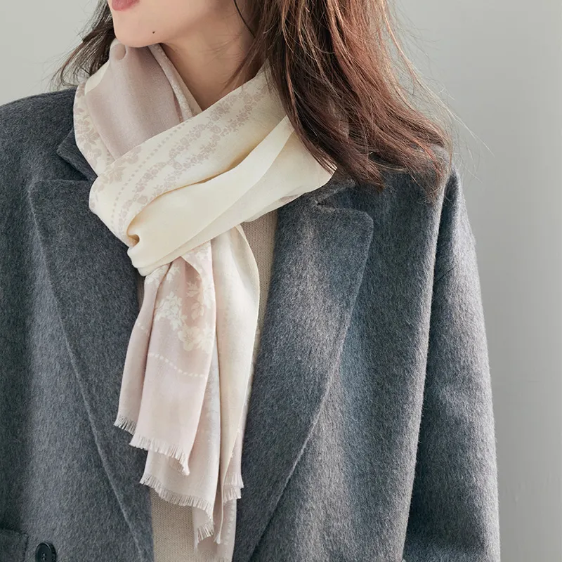 Hang Silk Road Sheep Wool Knit Scarves Women's-7