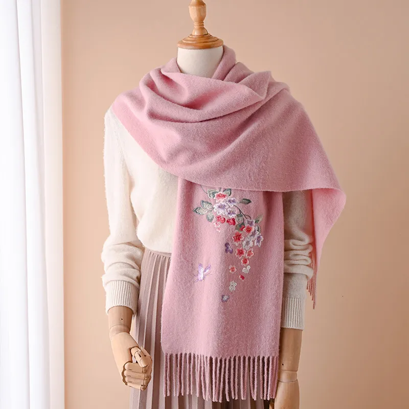 Hang Silk Road Sheep Wool Knit Scarves Women's-1