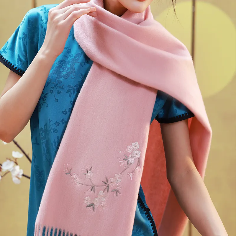 Hang Silk Road Sheep Wool Knit Scarves Women's-6