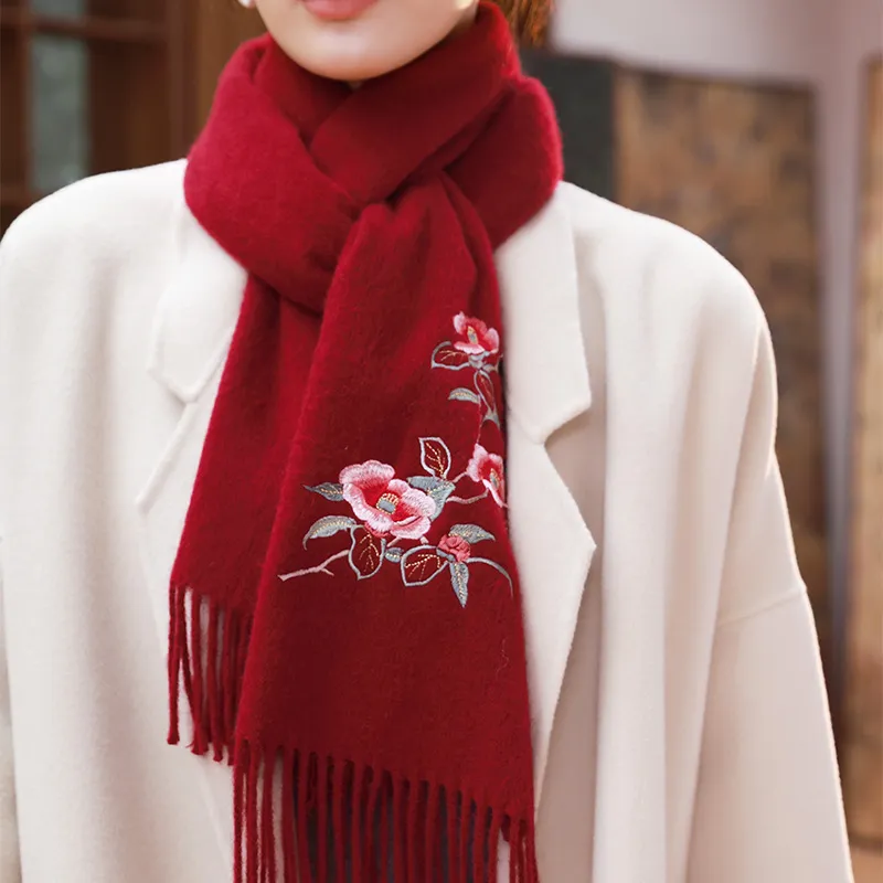 Hang Silk Road Wool Knit Scarves Women's-6
