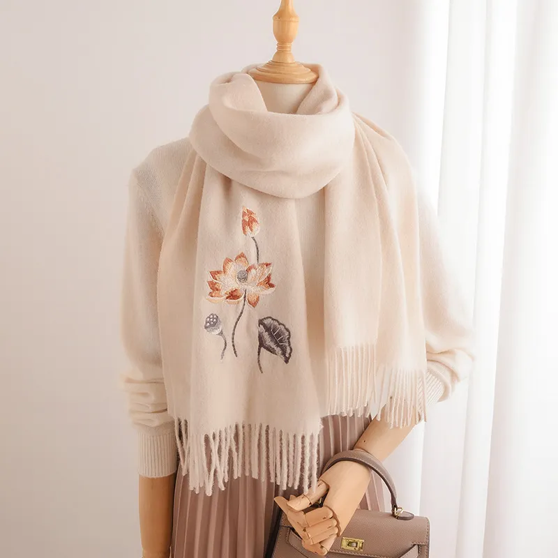 Hang Silk Road 100% Sheep Wool Knit Scarves Women's-1
