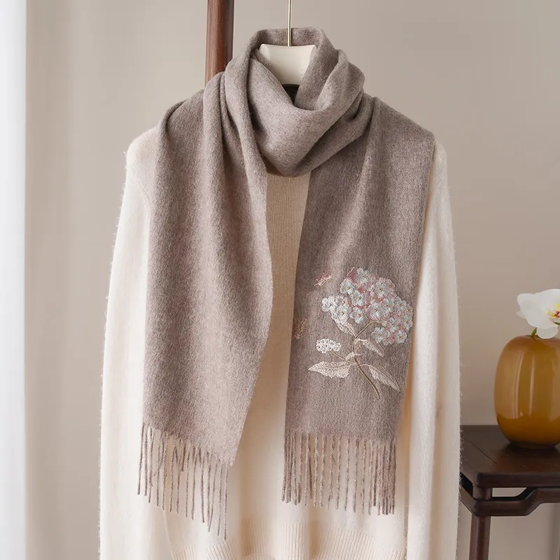 Hang Silk Road 100% Sheep Wool Knit Scarves Women's-4