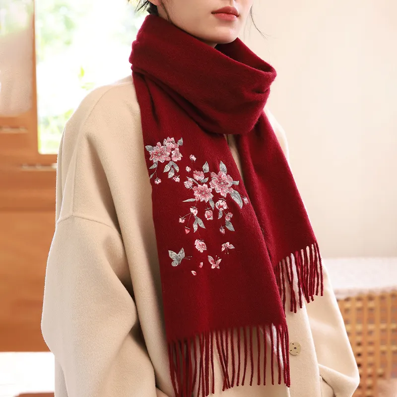 Hang Silk Road 100% Sheep Wool Knit Scarves Women's-8