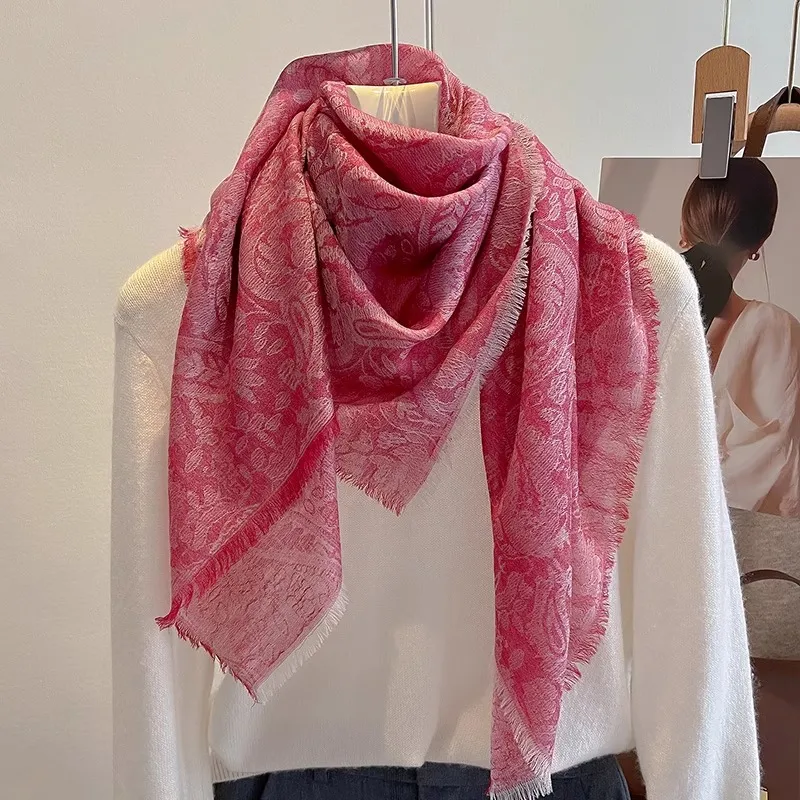 Hang Silk Road Wool Silk Scarves Women's Light Camel-10