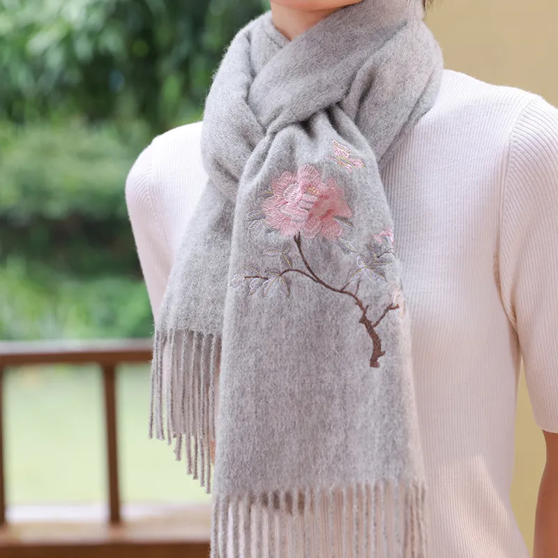 Hang Silk Road 100% Sheep Wool Knit Scarves Women's-7