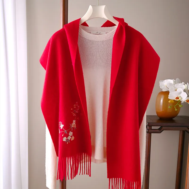 Hang Silk Road Sheep Wool Knit Scarves Women's-10